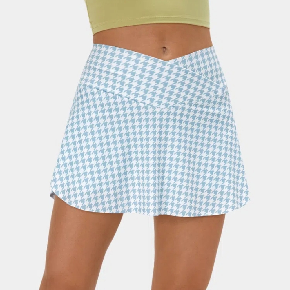Halara Everyday Crossover Houndstooth Side Pocket 2-in-1 Tennis Skirt XS Tik Tok